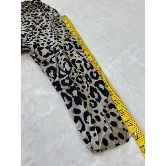Zara Dress Women's Size XS 3/4 Sleeve Leopard Print Mini Wrap Front - Picture 5 of 9